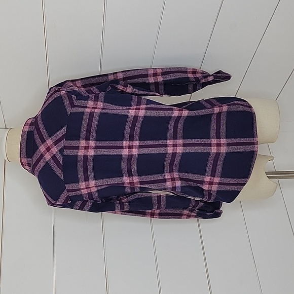 VINTAGE Woolrich medium pink and blue plaid flannel - Picture 2 of 5